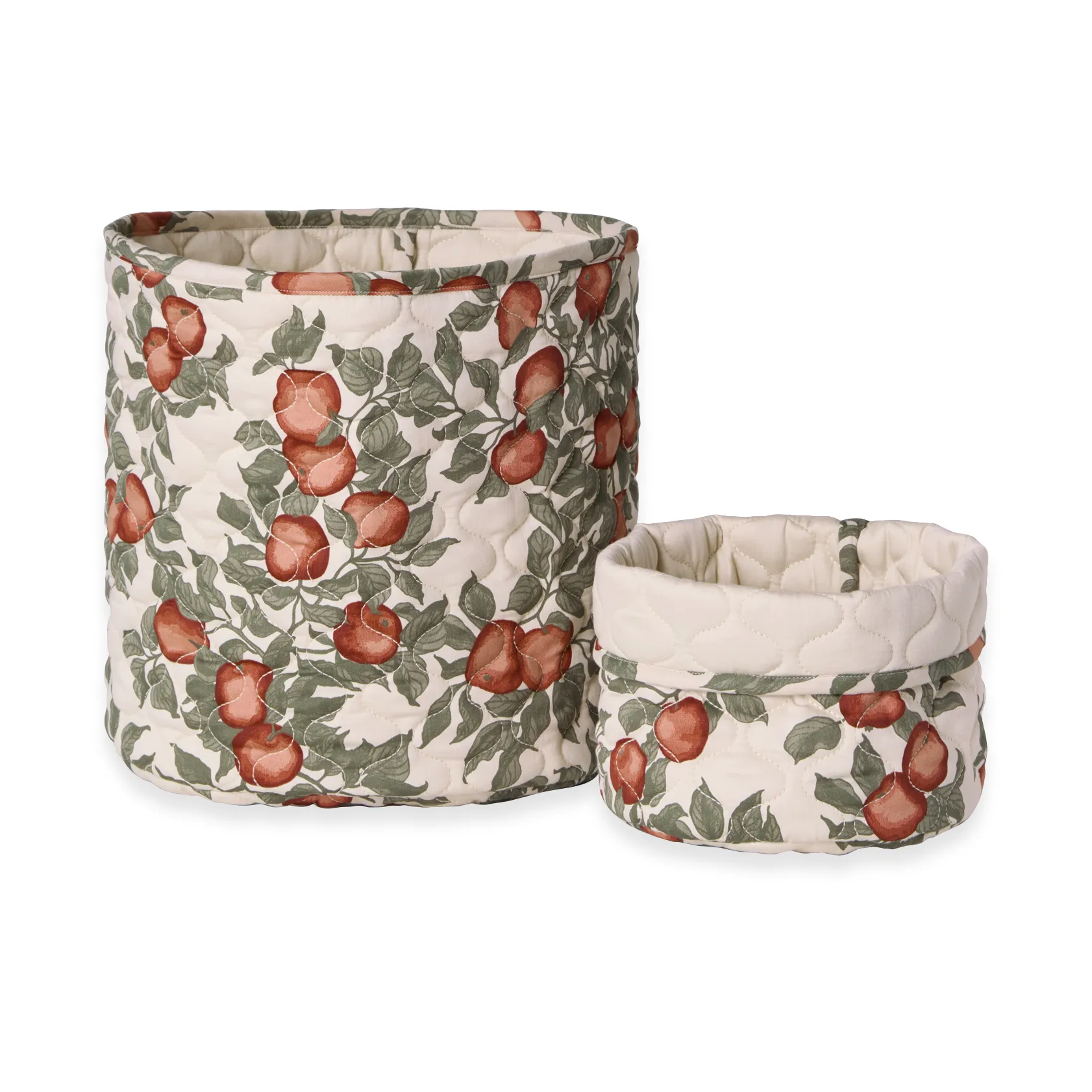 Pomme satin quilted basket 2 pieces, 20xØ20 cm + 30xØ30 cm Garbo&Friends