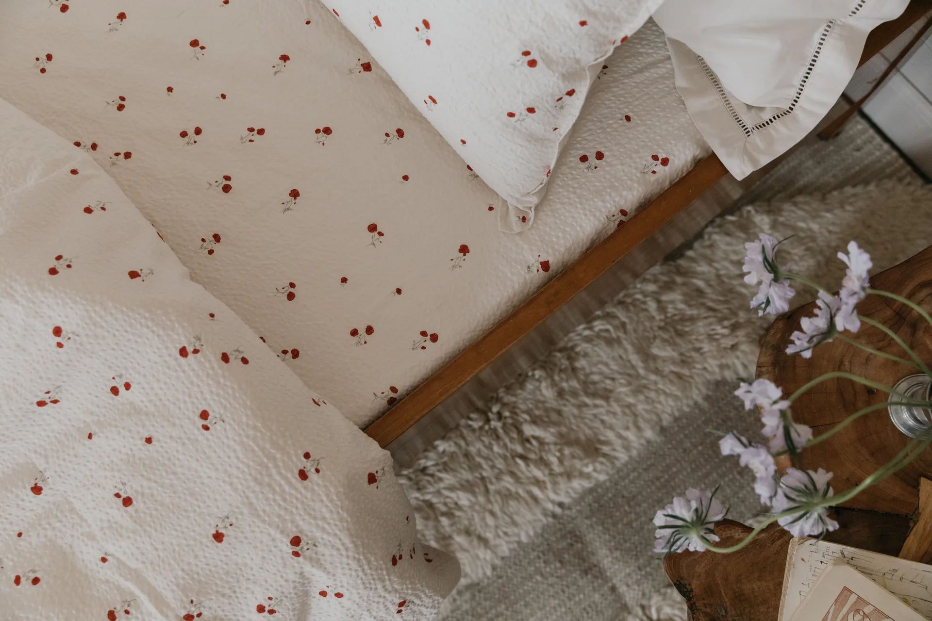 Poppy Seersucker fitted sheet, 160x200x30 cm Garbo&Friends