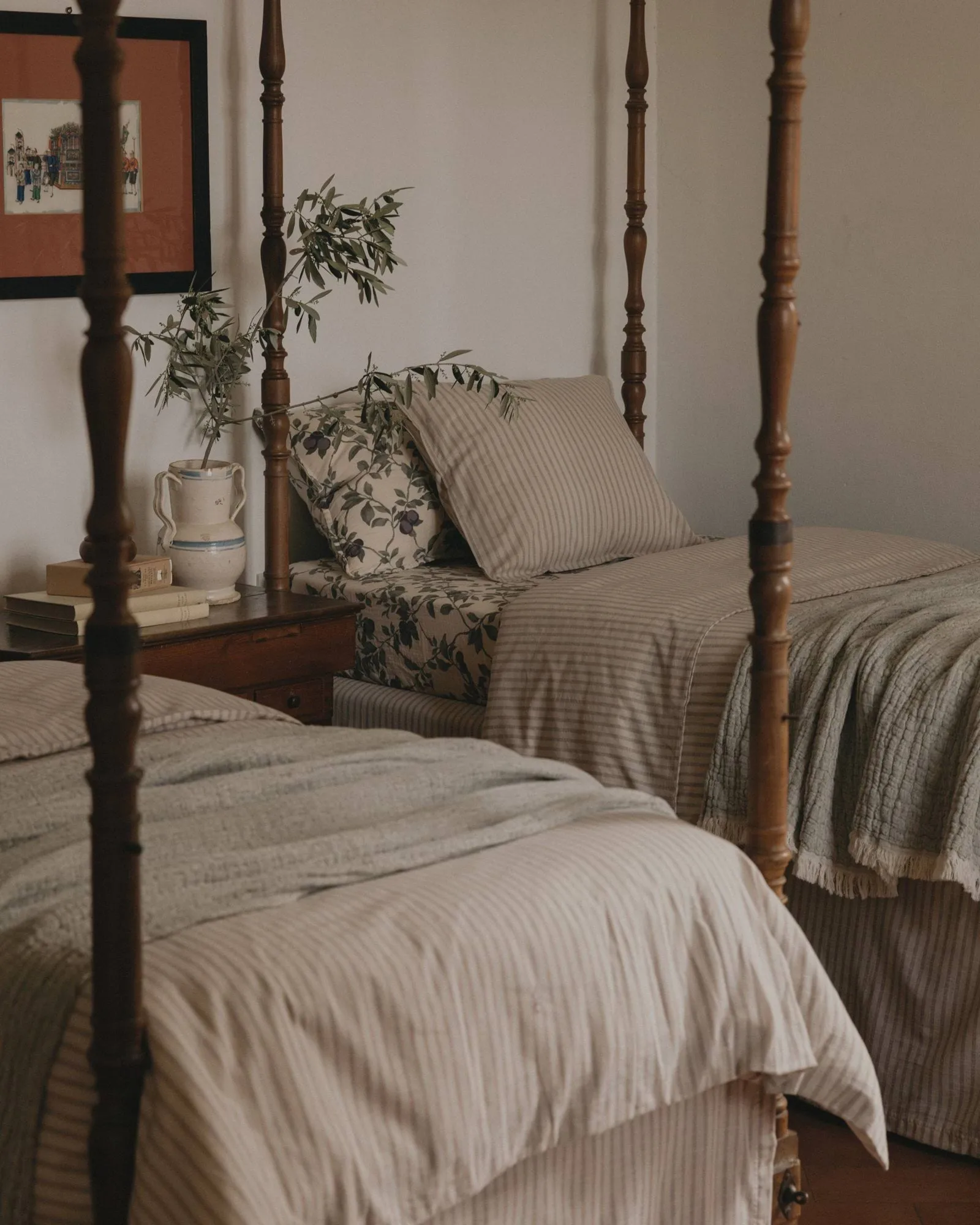 Stripe Mauve Muslin duvet cover, 140x200 cm Garbo&Friends