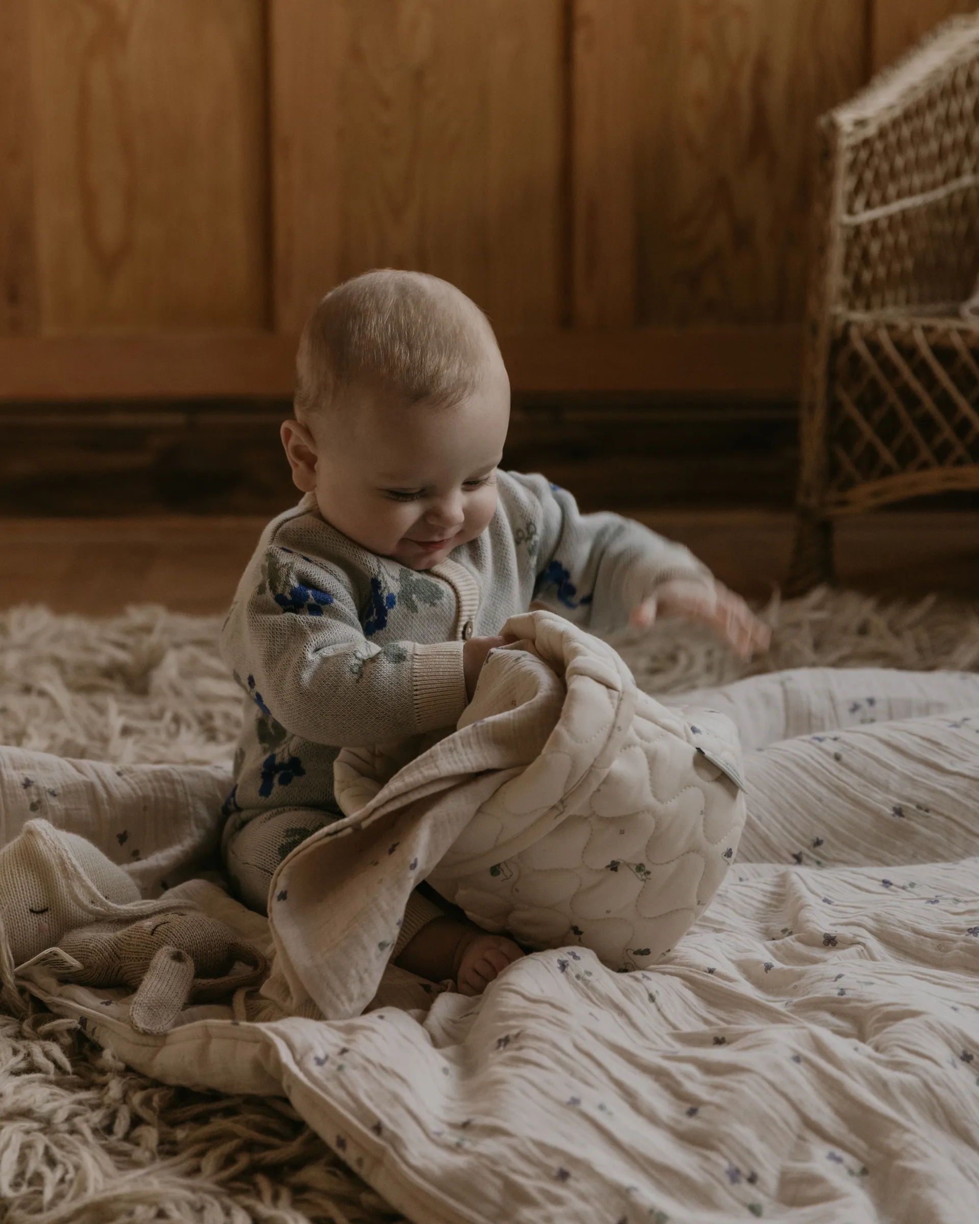 Viola Satin quilted basket 2 pieces, 20xØ20 cm + 30xØ30 cm Garbo&Friends