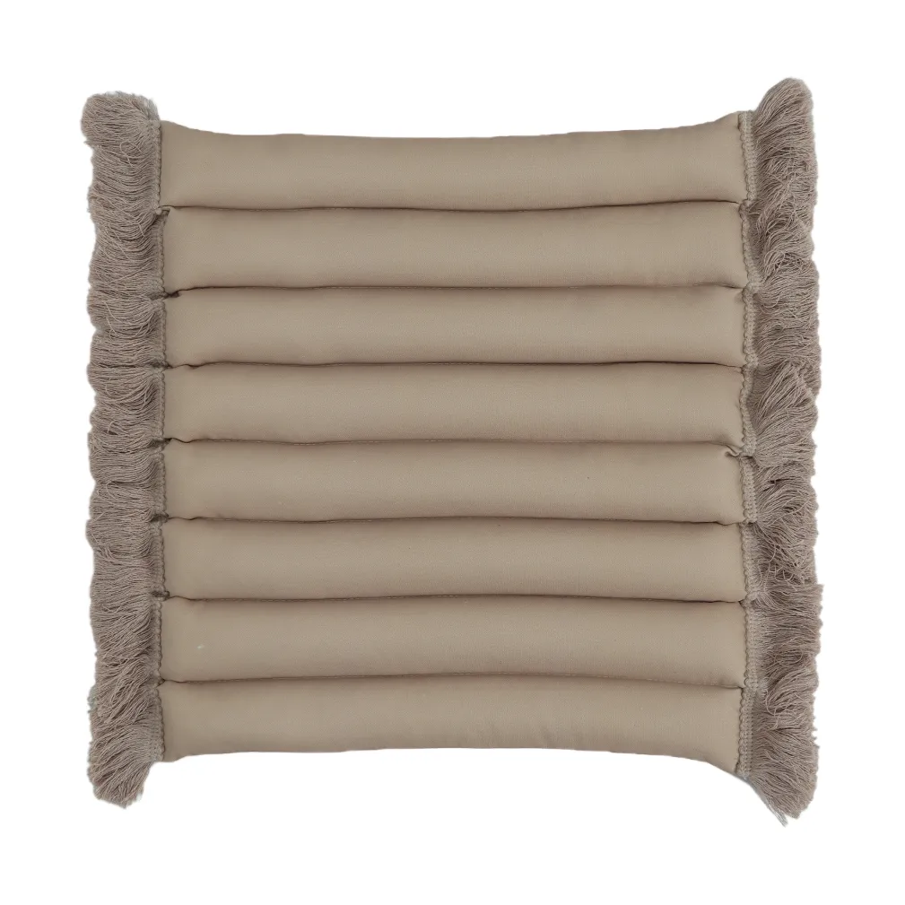 Garden Glory cushion with fringes, Beige, beige fringe, 38x40 cm Garden Glory