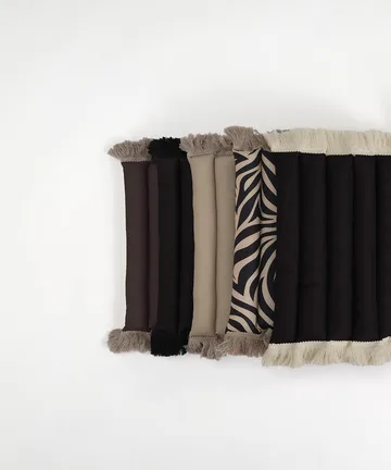 Garden Glory cushion with fringes - Black, black fringe, 38x120 cm - Garden Glory