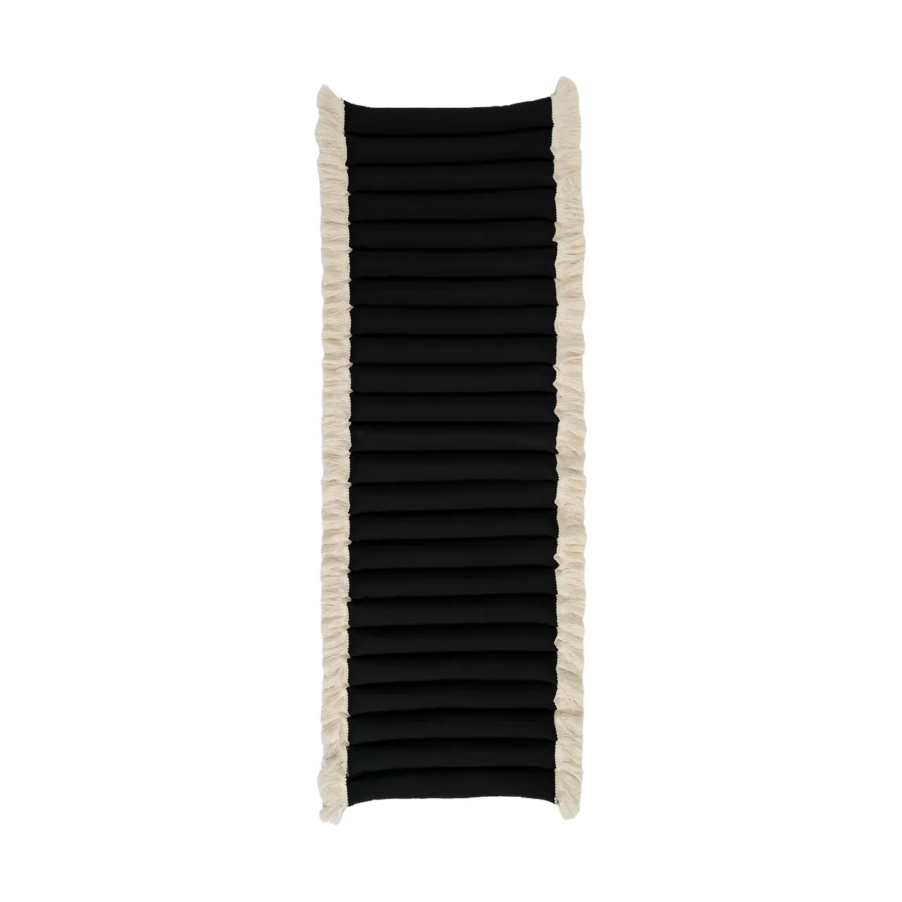 Garden Glory cushion with fringes, Black, off-white fringe, 38x120 cm Garden Glory