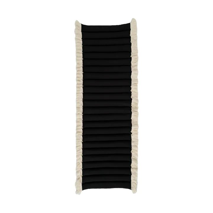 Garden Glory cushion with fringes - Black, off-white fringe, 38x120 cm - Garden Glory