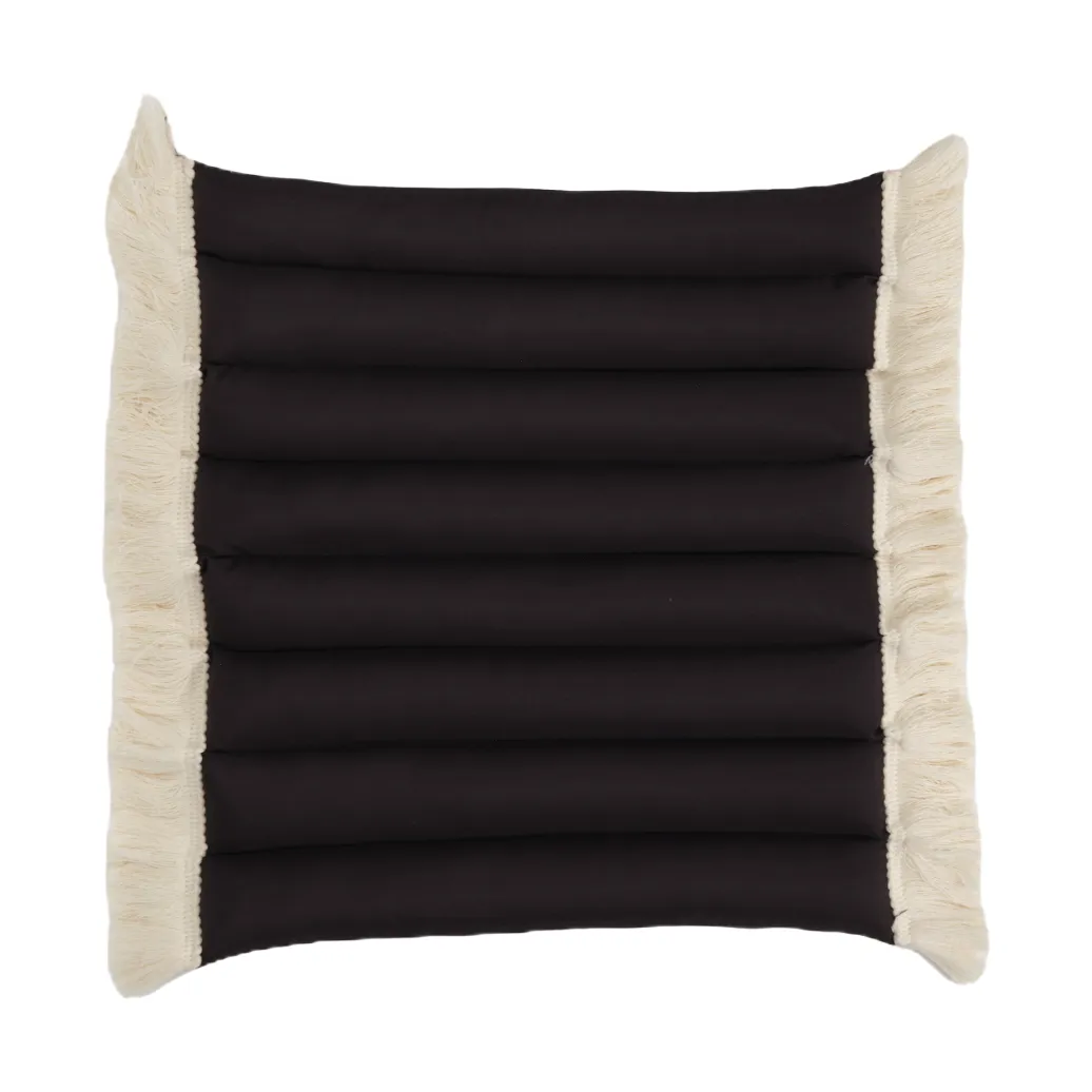 Garden Glory cushion with fringes, Black, off-white fringe, 38x40 cm Garden Glory