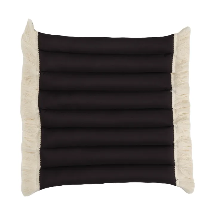 Garden Glory cushion with fringes - Black, off-white fringe, 38x40 cm - Garden Glory