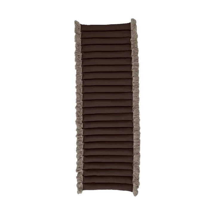 Garden Glory cushion with fringes - Brown, beige fringe, 38x120 cm - Garden Glory