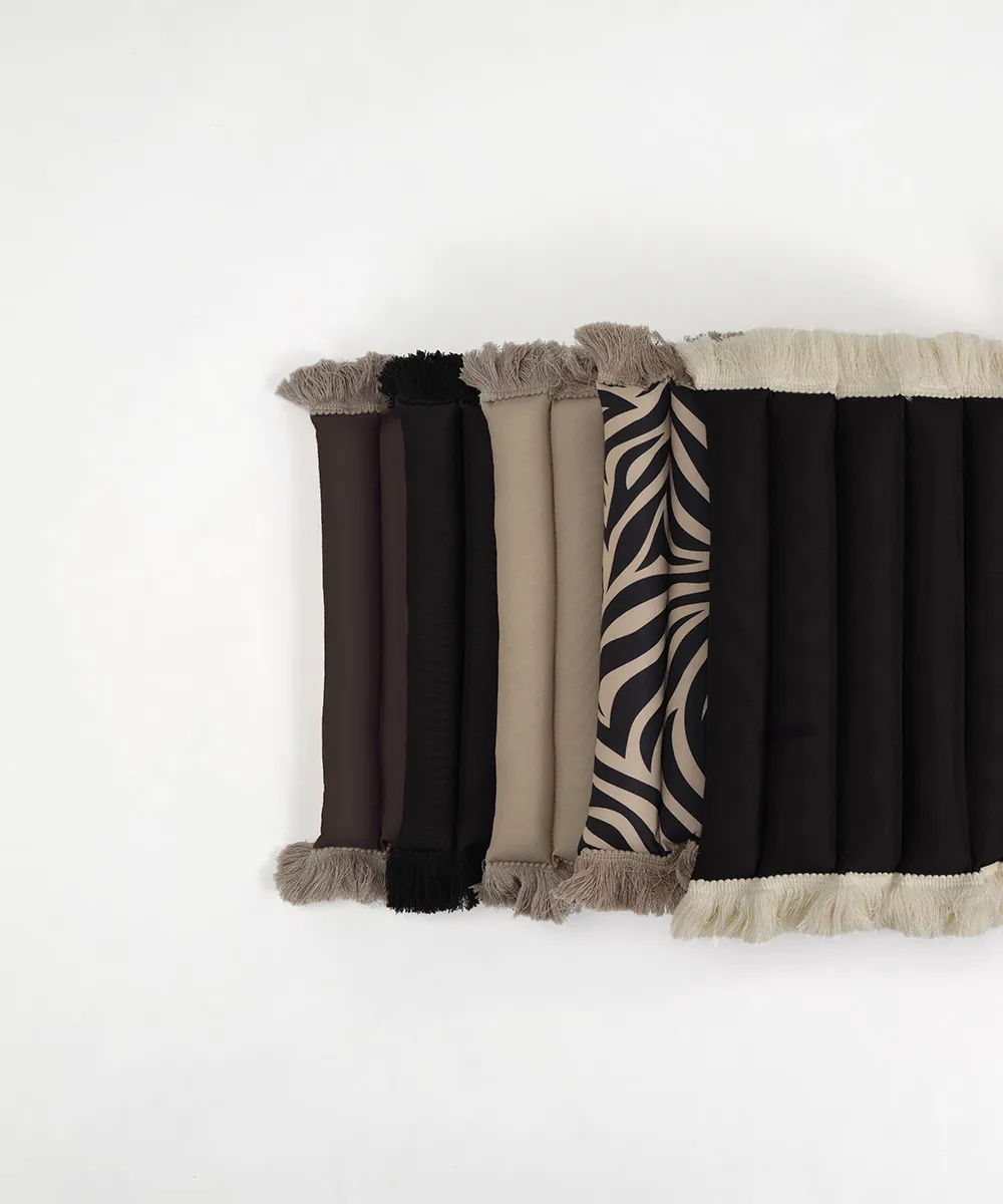 Garden Glory cushion with fringes, Brown, beige fringe, 38x120 cm Garden Glory