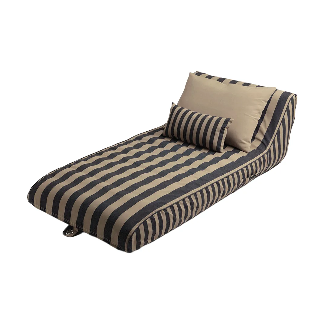 Garden Glory floating sunbed, Black-beige, 85x168.5 cm Garden Glory