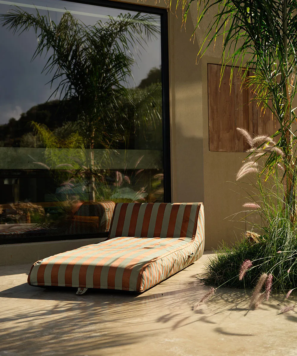 Garden Glory floating sunbed, Eucalyptus green-terracotta, 85x168.5 cm Garden Glory