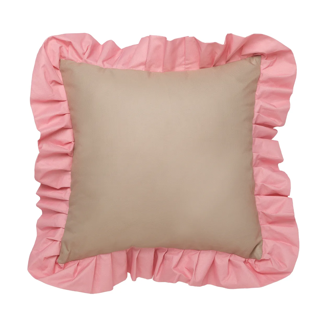 Garden Glory Outdoor cushion with frill 45x45 cm Beige-pink