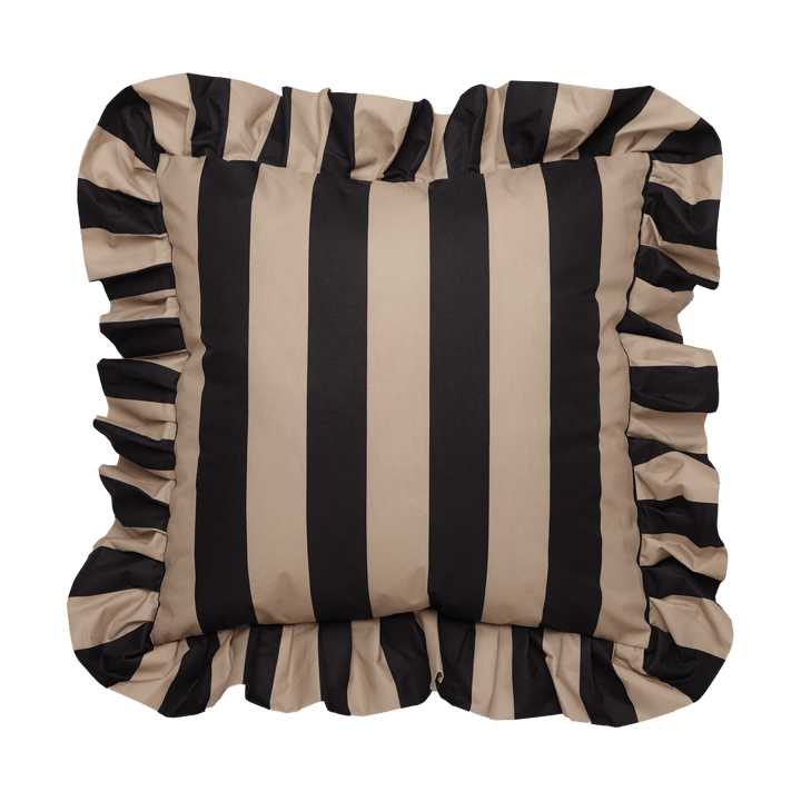 Garden Glory Outdoor cushion with frill 45x45 cm - Black-beige - Garden Glory