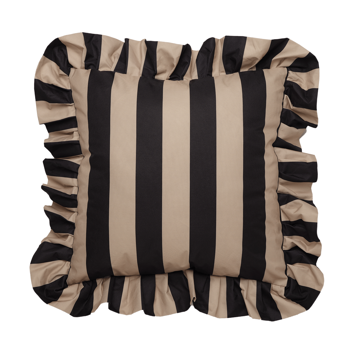 Garden Glory Outdoor cushion with frill 45x45 cm Black-beige