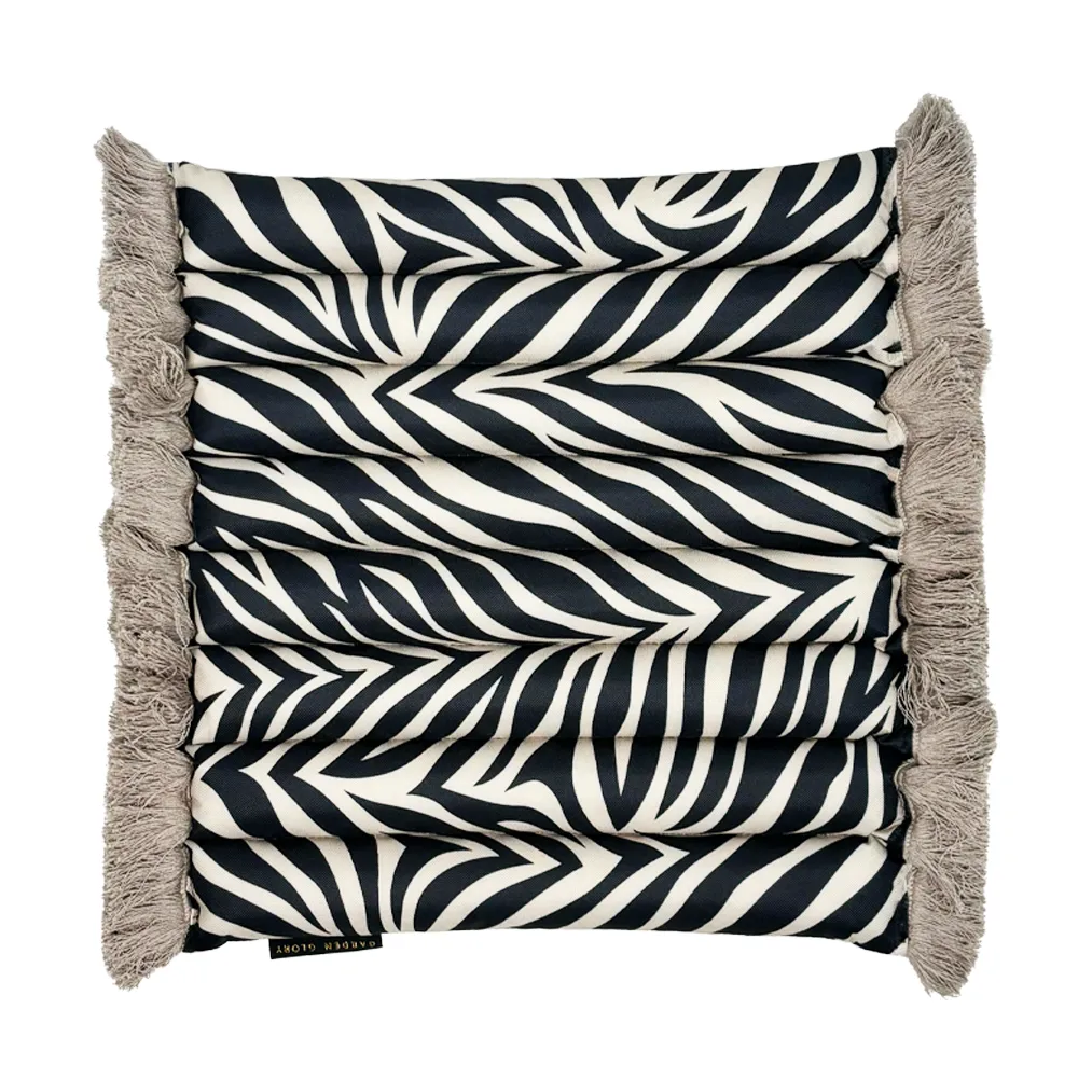Garden Glory Garden Glory Outdoor seat cushion Zebra fringe