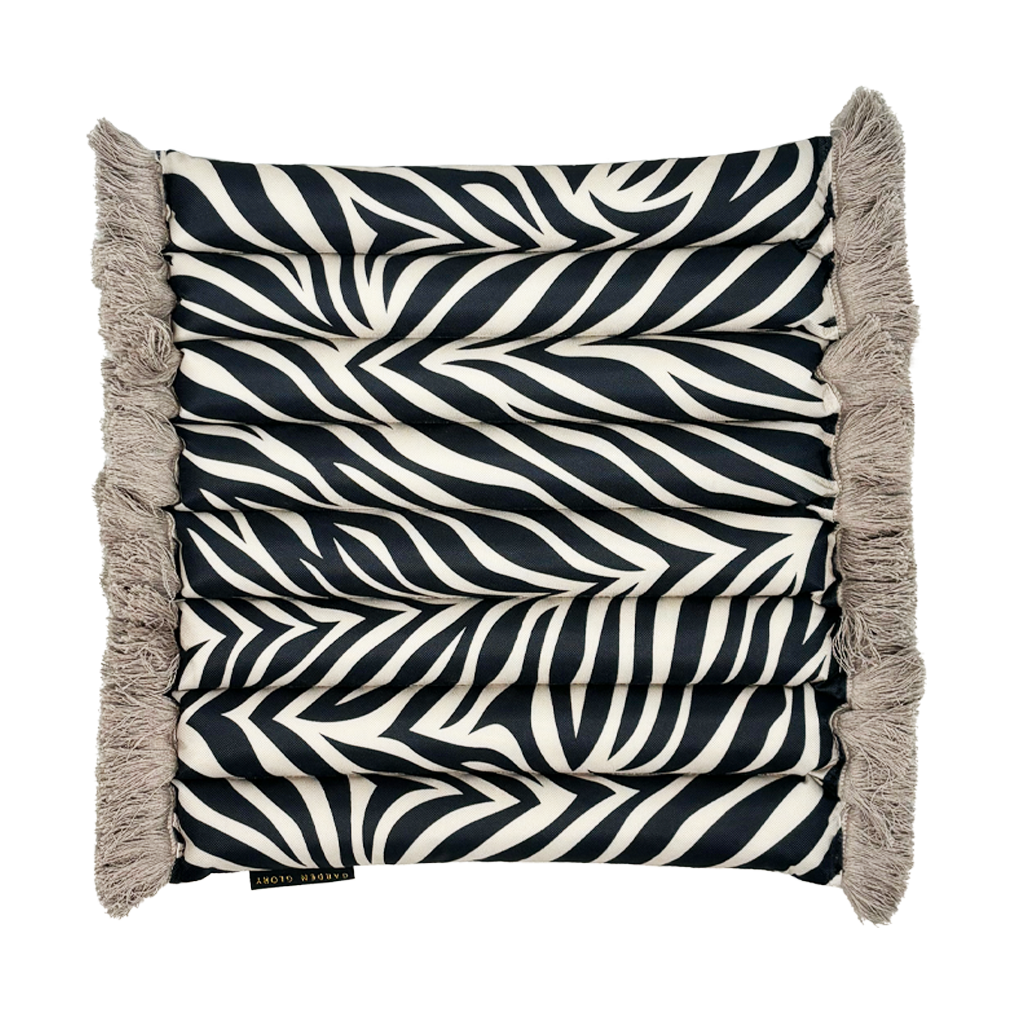 Garden Glory Outdoor seat cushion Zebra fringe | Scandinavian Design | Beige