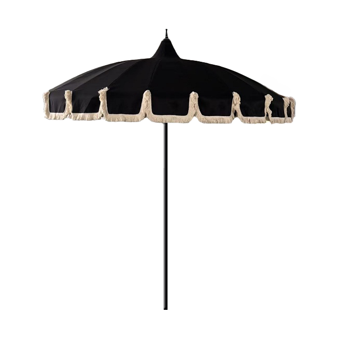 Garden Glory parasol Black fringe | Scandinavian Design | Black