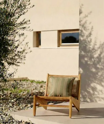Garden Glory striped cushion - Eucalyptus green-beige, 50x50 cm - Garden Glory