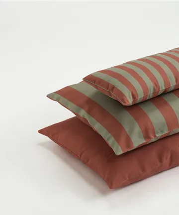 Garden Glory striped cushion - Eucalyptus green-terracotta, 25x50 cm - Garden Glory