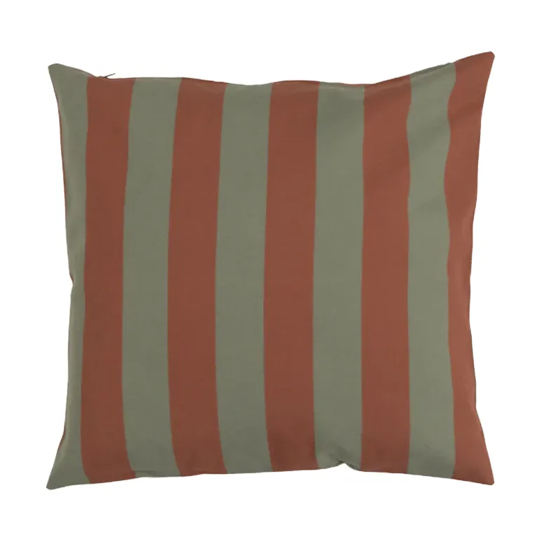 Garden Glory striped cushion, Eucalyptus green-terracotta, 50x50 cm Garden Glory