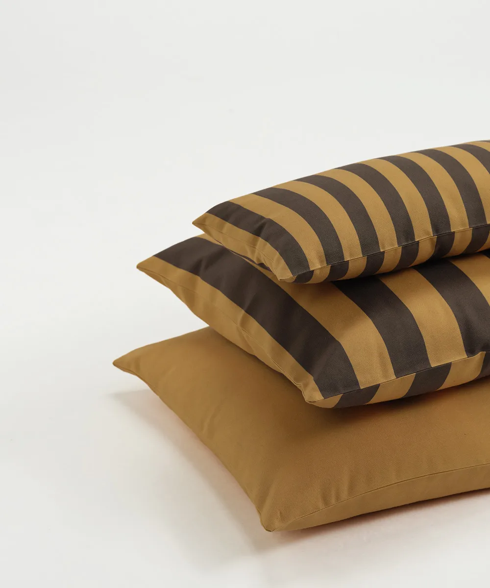 Garden Glory striped cushion, Saffron yellow-brown, 25x50 cm Garden Glory