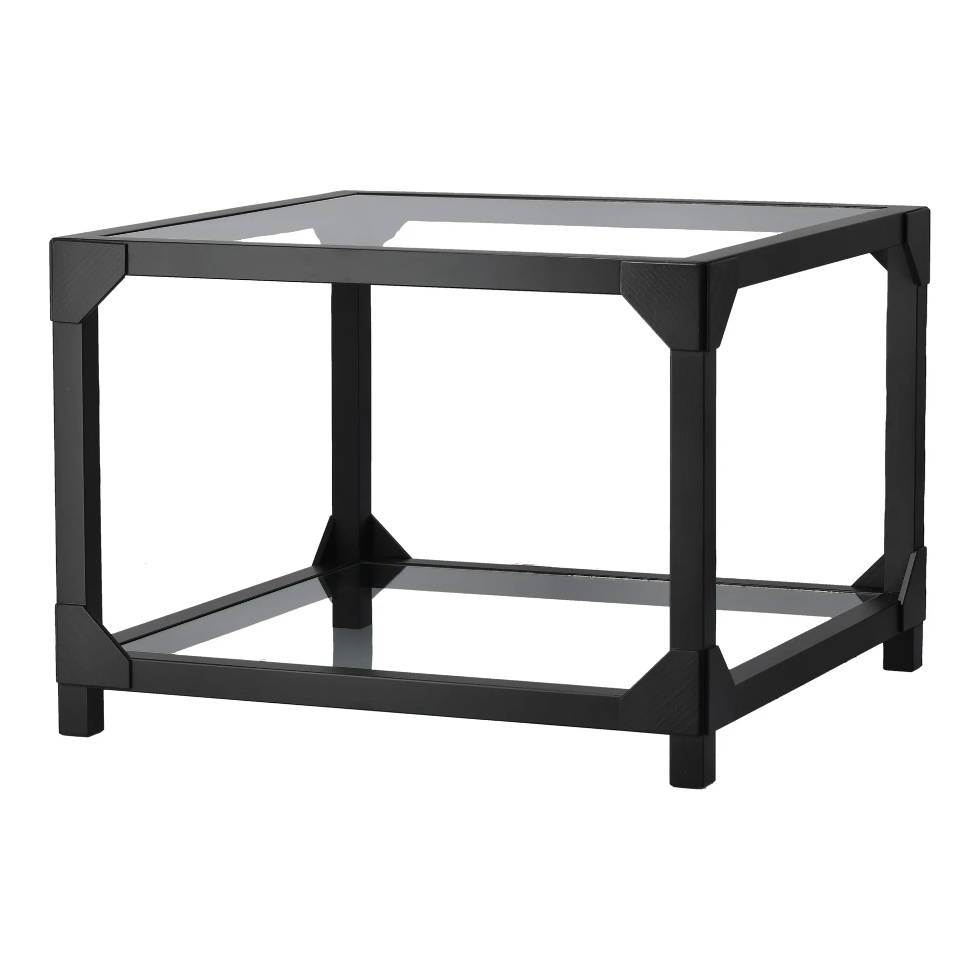 Bleck coffee table 55x55 cm glass, Beech-black stain Gärsnäs