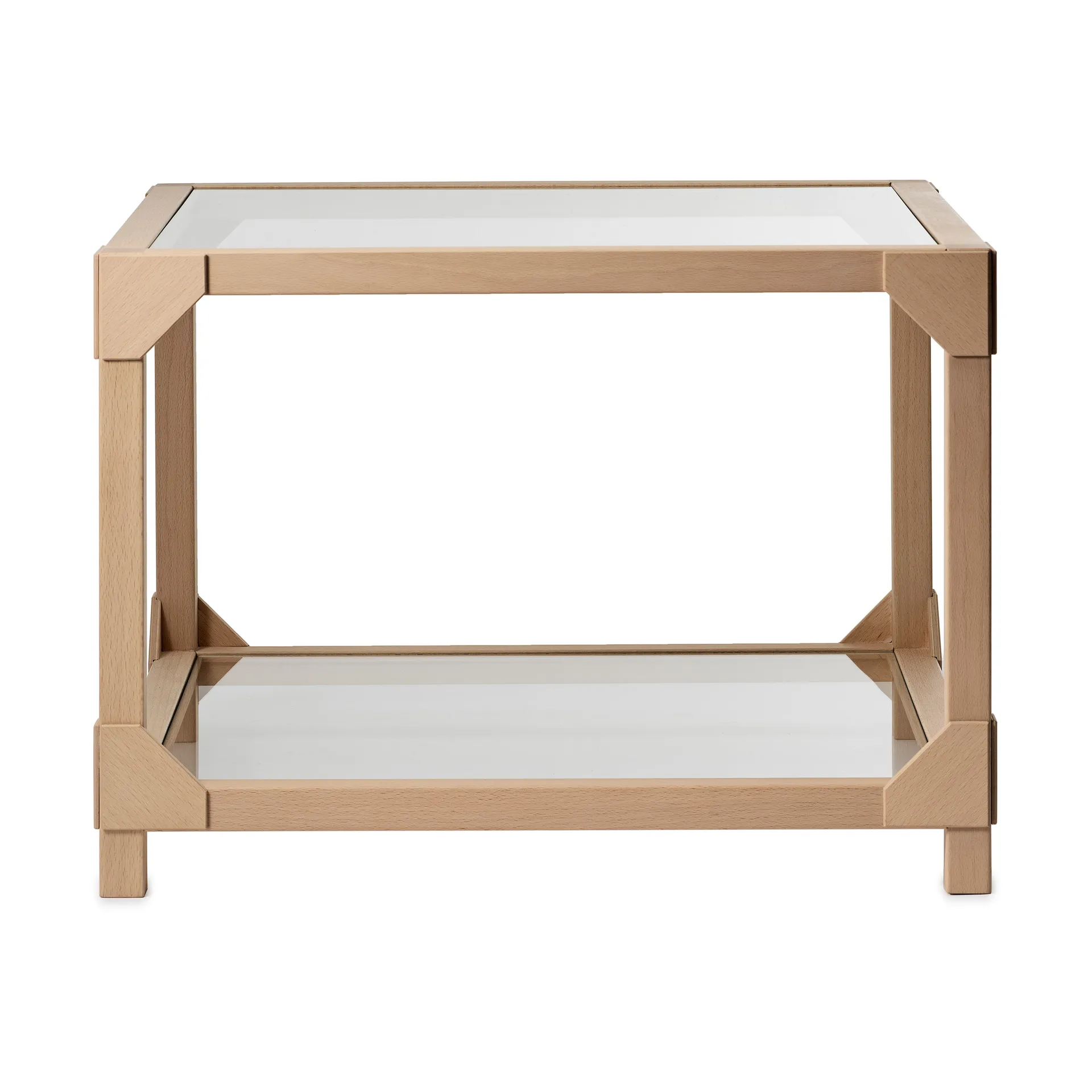 Bleck coffee table 55x55 cm glass, Beech-natural Gärsnäs