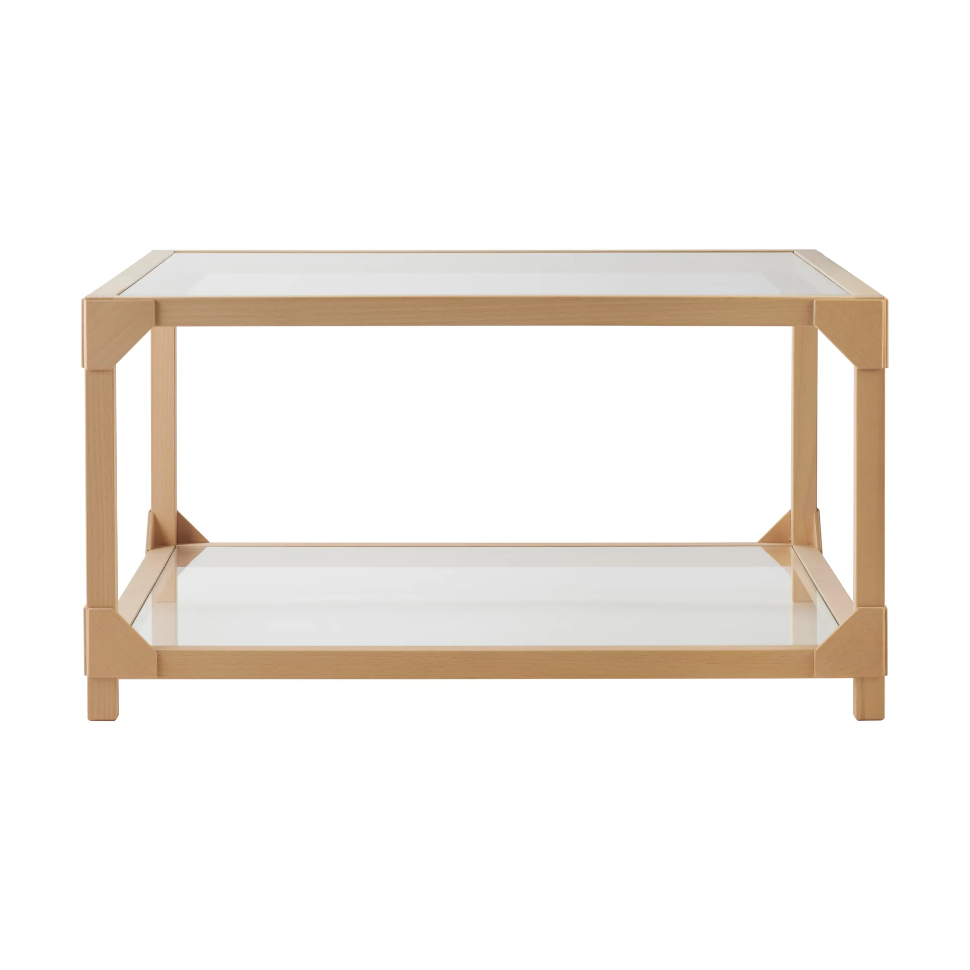 Bleck coffee table 75x75 glass, Beech-natural Gärsnäs