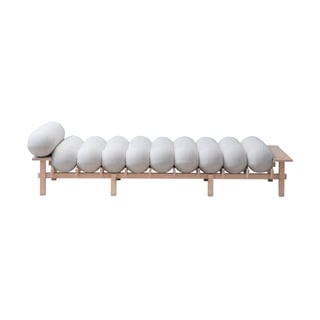 Gärsnäs Dag daybed Beech-Barnum bouclé 01 Off white