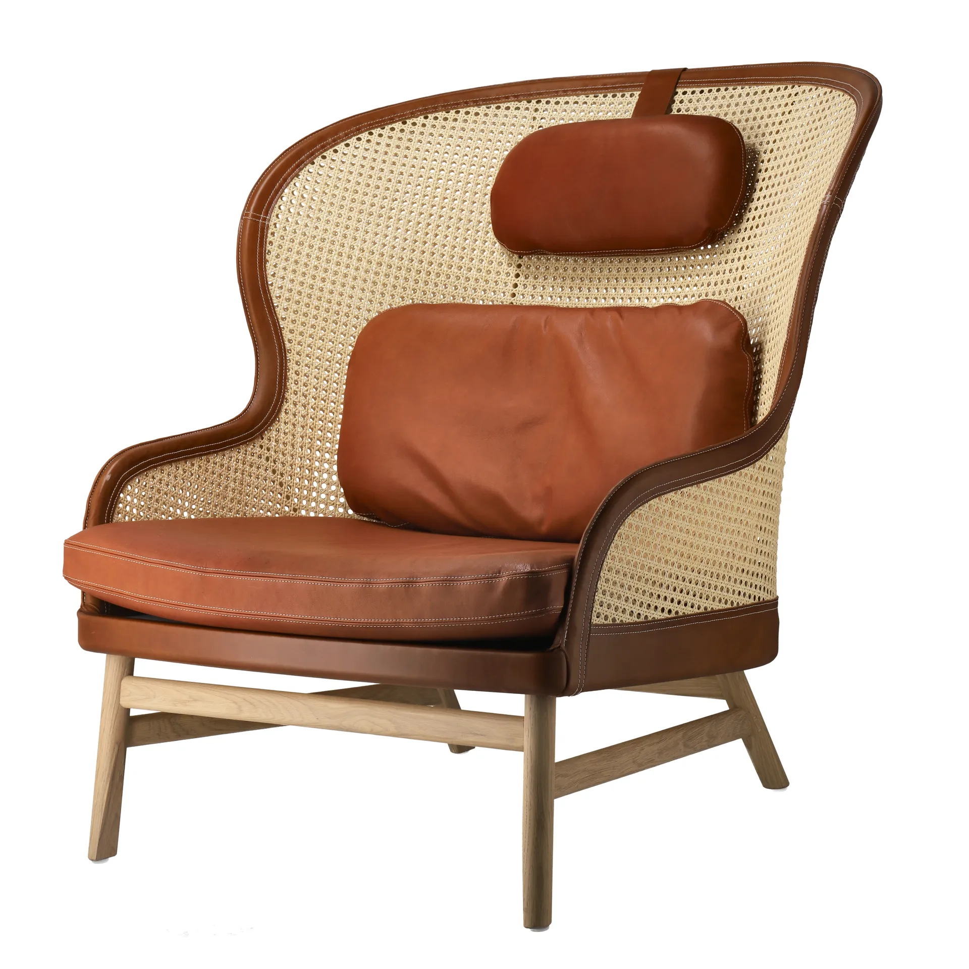 Dandy armchair, Oak-natural-Tärnsjö leather cognac Gärsnäs