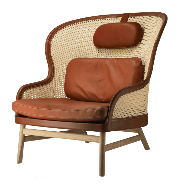Dandy armchair, Oak-natural-Tärnsjö leather cognac Gärsnäs