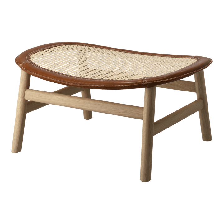 Dandy footstool - Oak-natural-Tärnsjö leather cognac - Gärsnäs