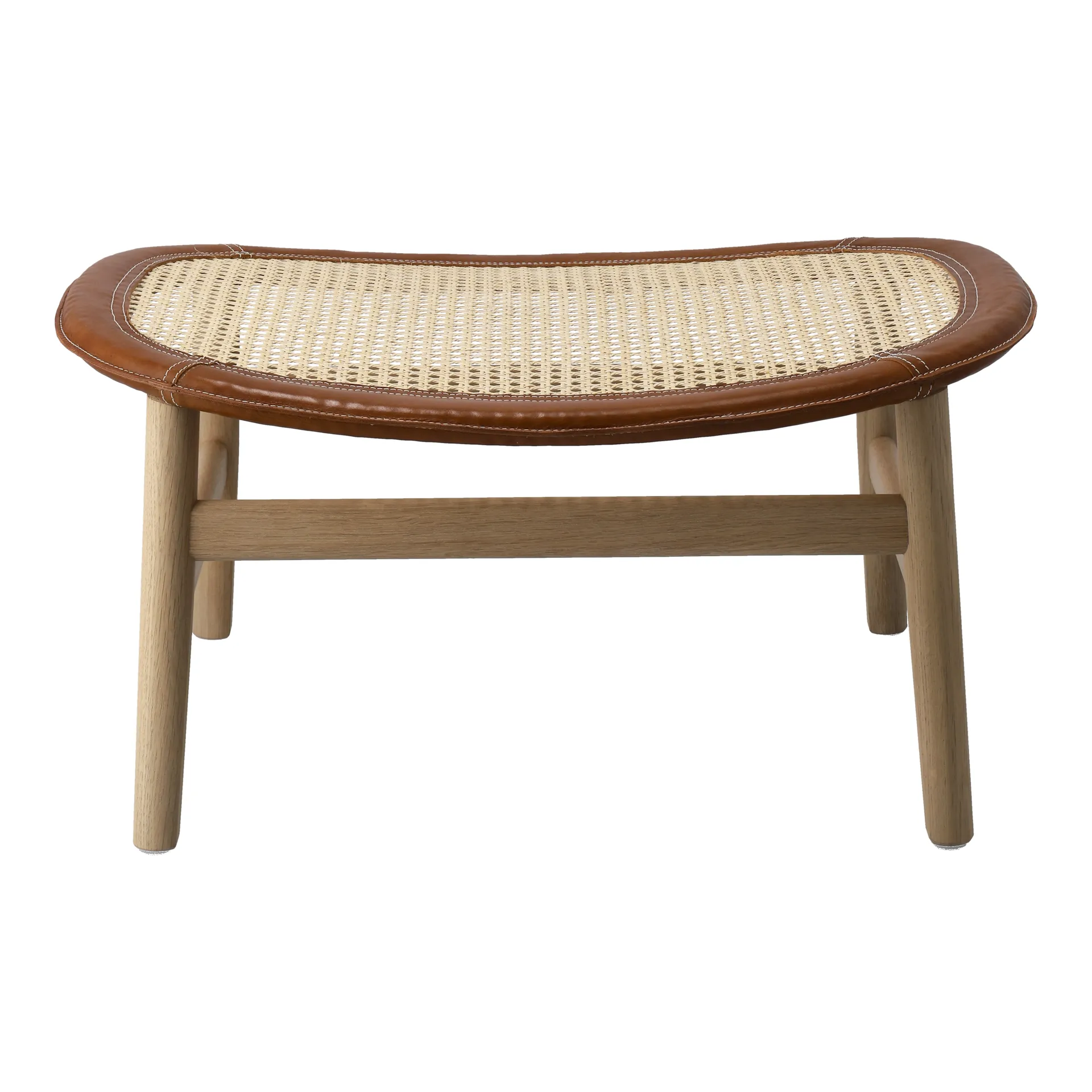 Dandy footstool, Oak-natural-Tärnsjö leather cognac Gärsnäs