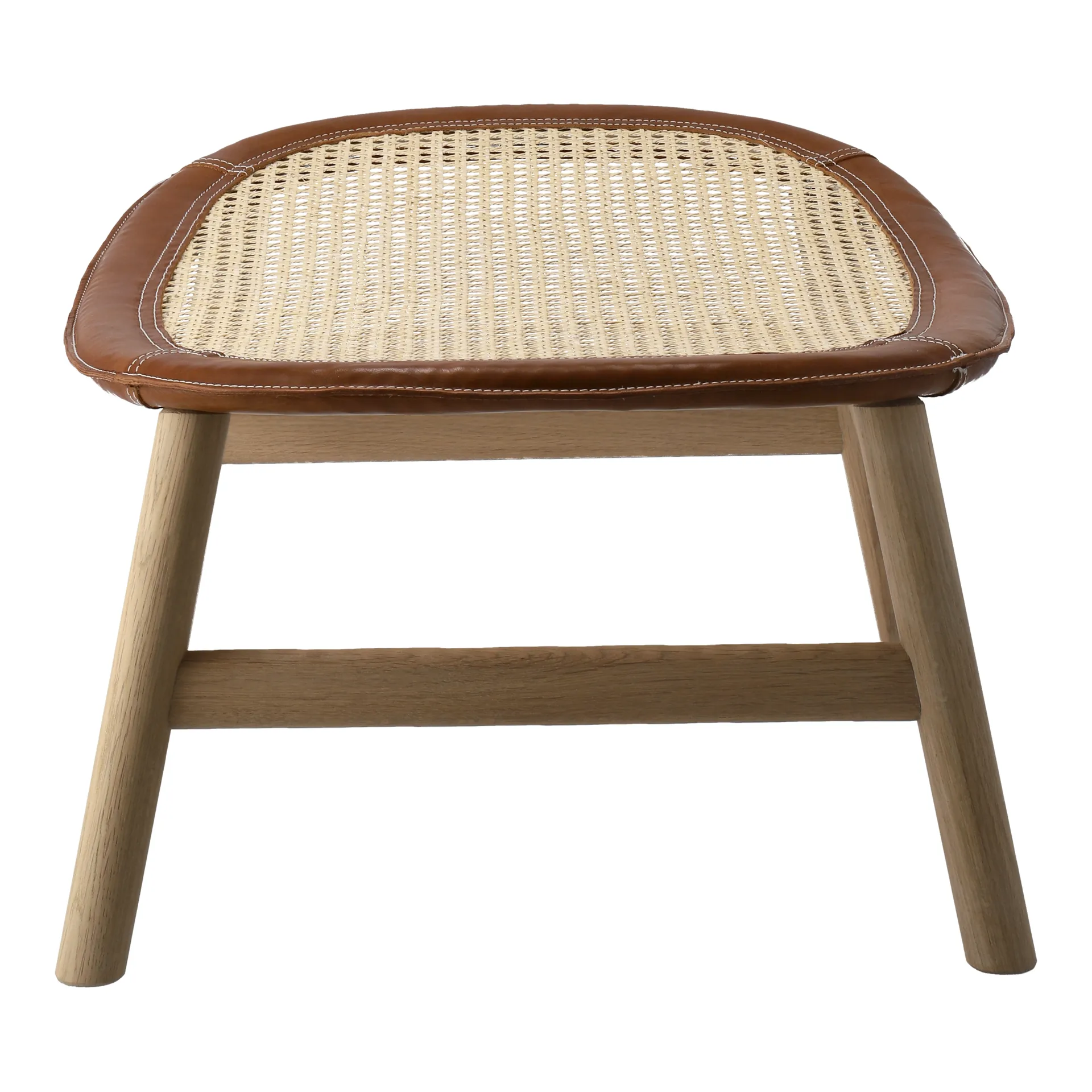 Dandy footstool, Oak-natural-Tärnsjö leather cognac Gärsnäs