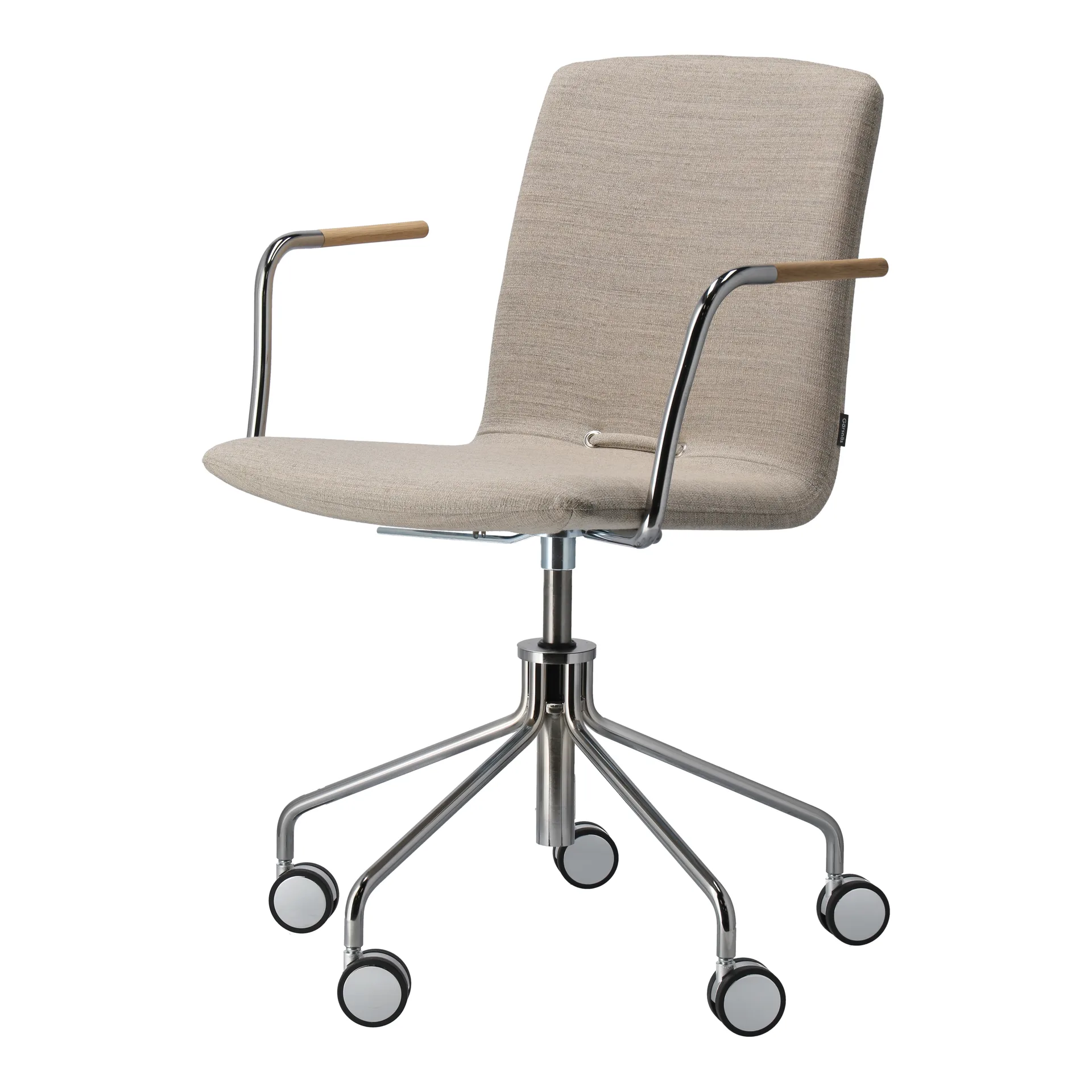 Day armchair swivel stand chrome, Oak-natural-H&S-fabric foss 0212 Gärsnäs