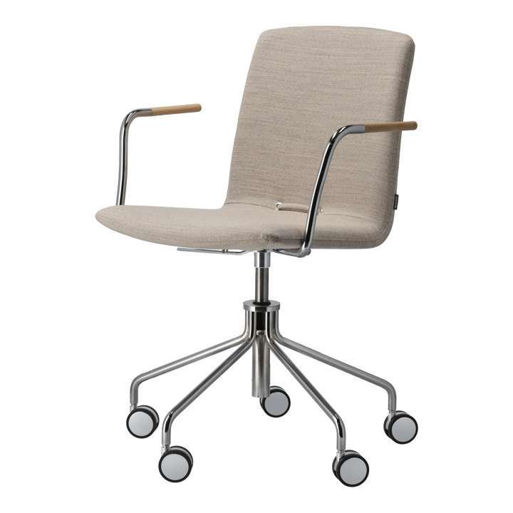 Day armchair swivel stand chrome, Oak-natural-H&S-fabric foss 0212 Gärsnäs