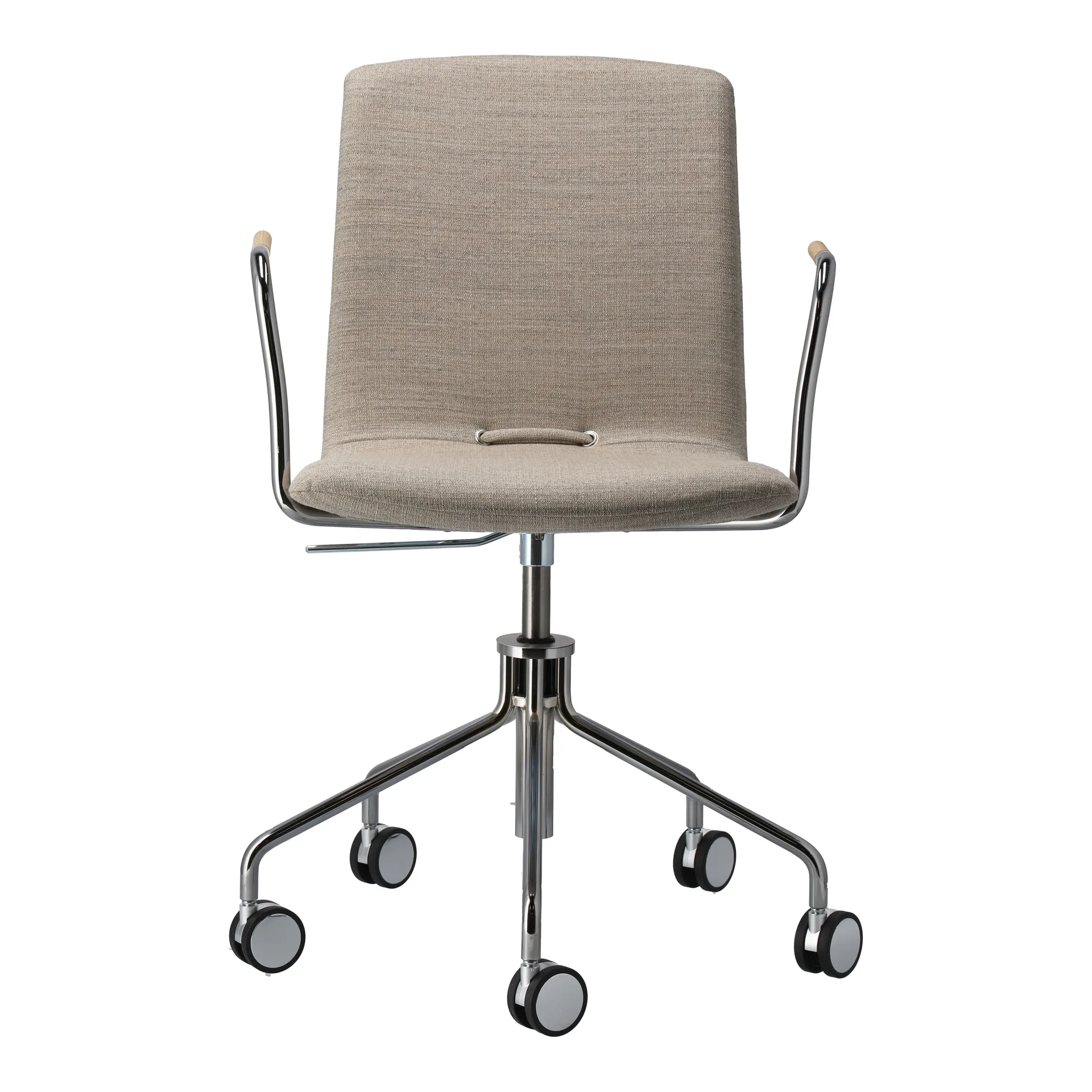 Day armchair swivel stand chrome, Oak-natural-H&S-fabric foss 0212 Gärsnäs