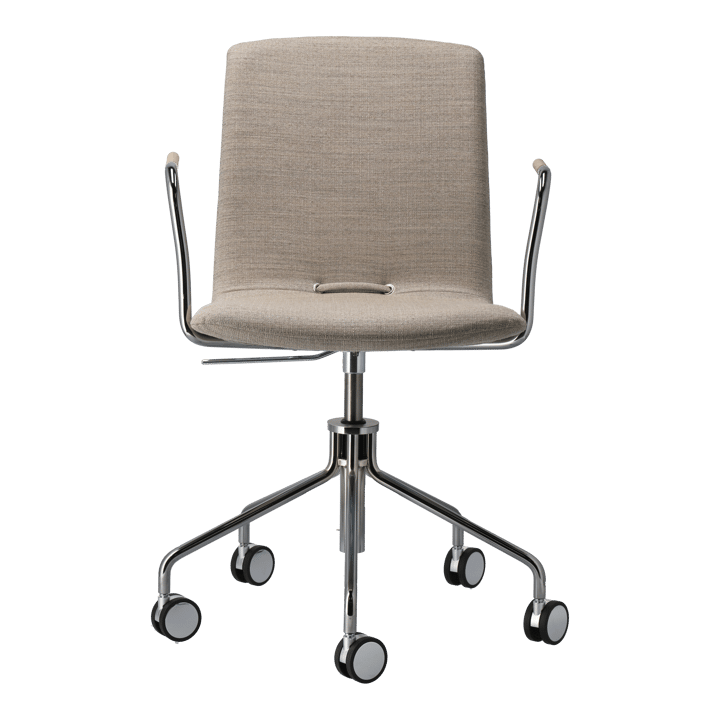 Day armchair swivel stand chrome, Oak-natural-H&S-fabric foss 0212 Gärsnäs