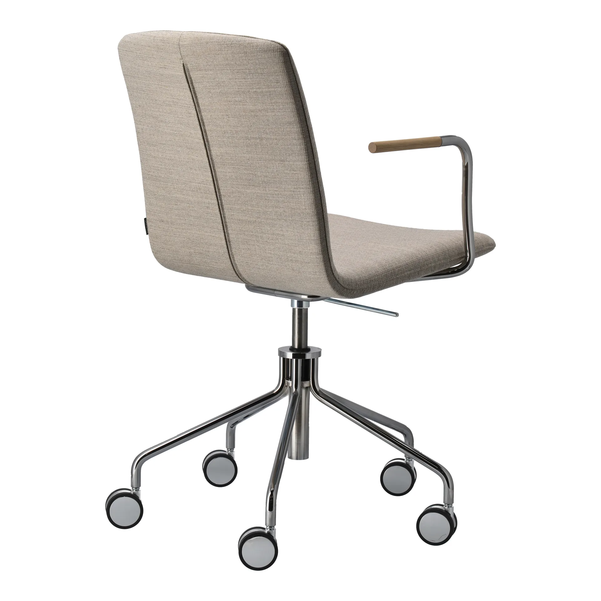 Day armchair swivel stand chrome, Oak-natural-H&S-fabric foss 0212 Gärsnäs