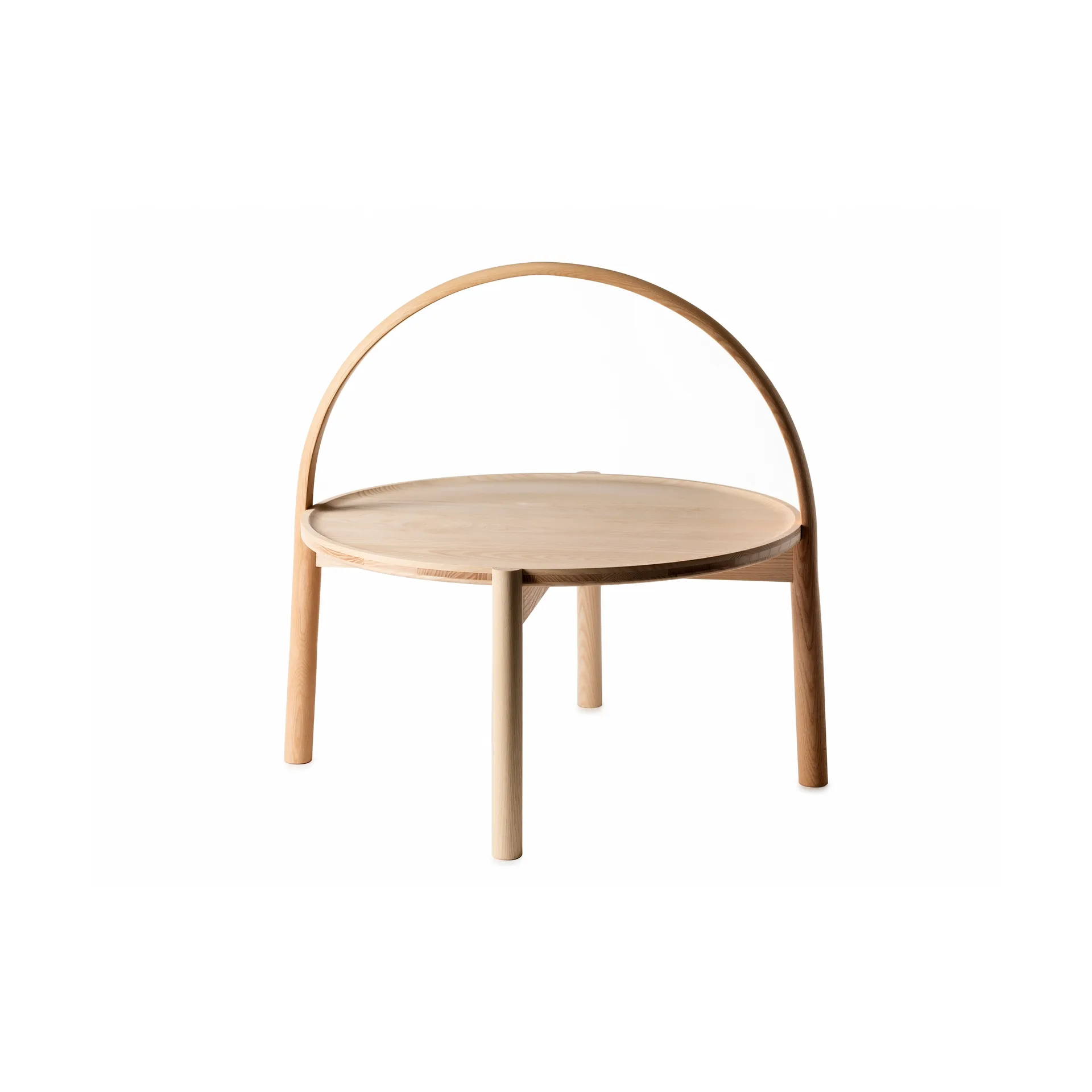 Elna coffee table, Ash-white-Ø60 cm with hanger Gärsnäs