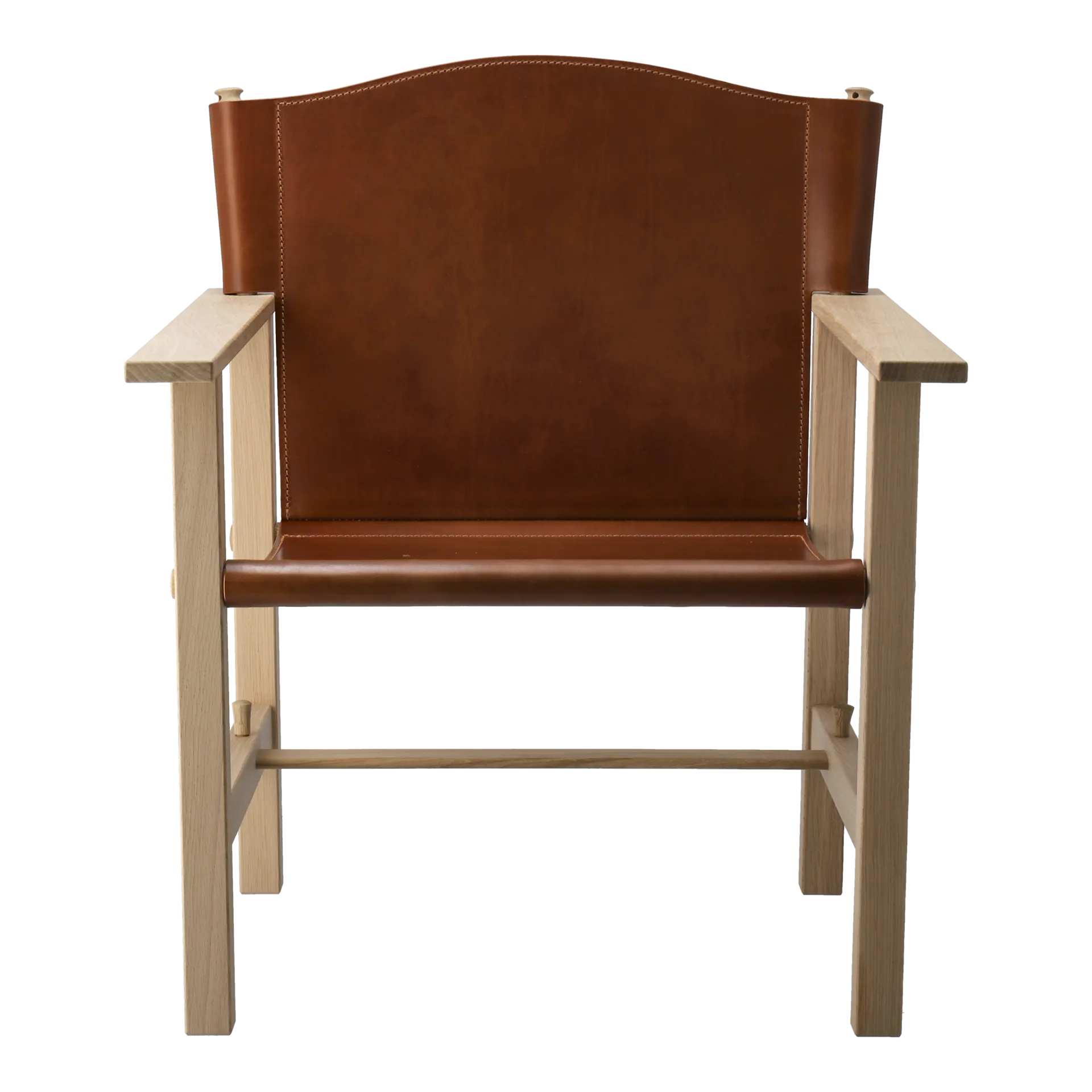 Ferdinand armchair, Oak-untreated-Tärnsjö leather cognac Gärsnäs