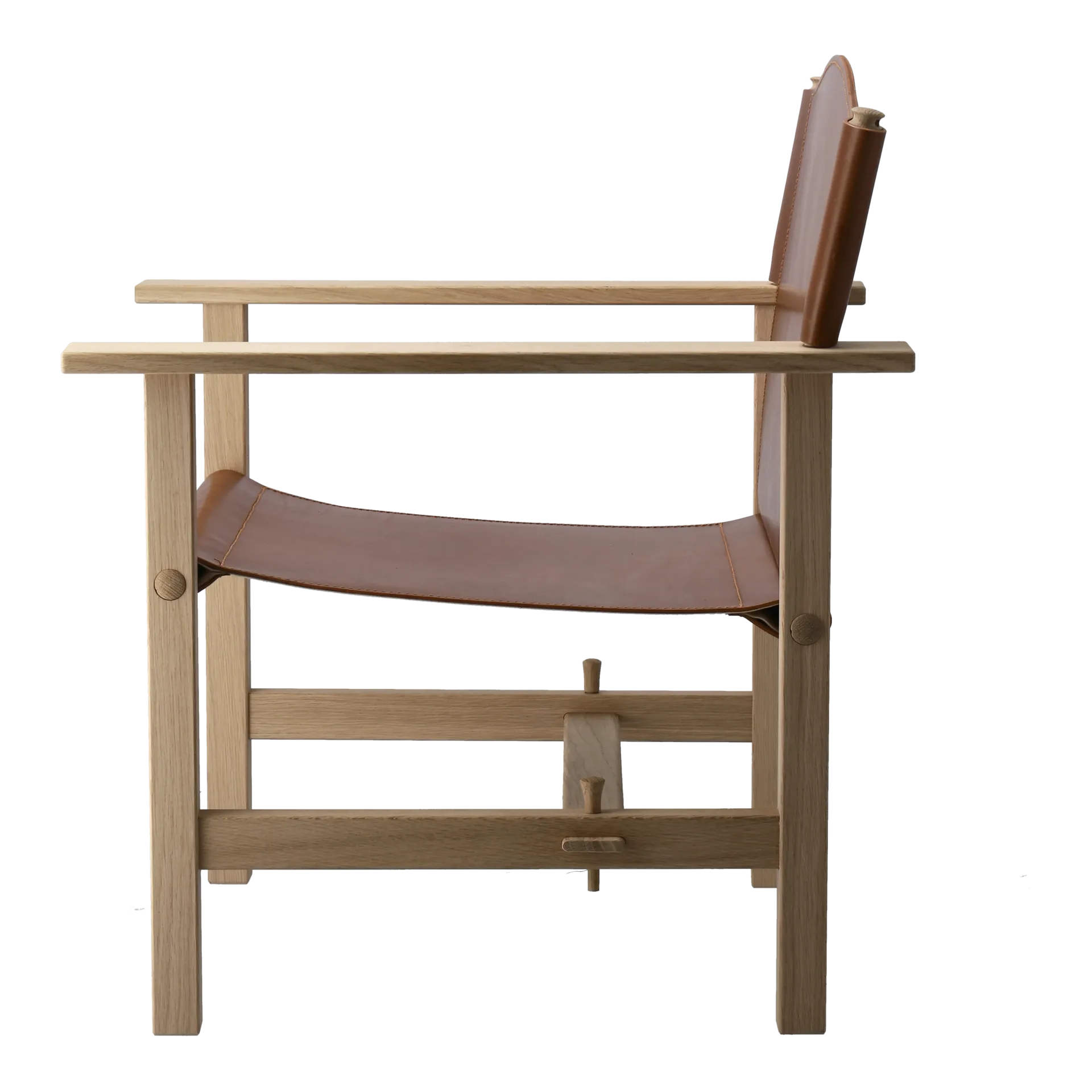 Ferdinand armchair, Oak-untreated-Tärnsjö leather cognac Gärsnäs