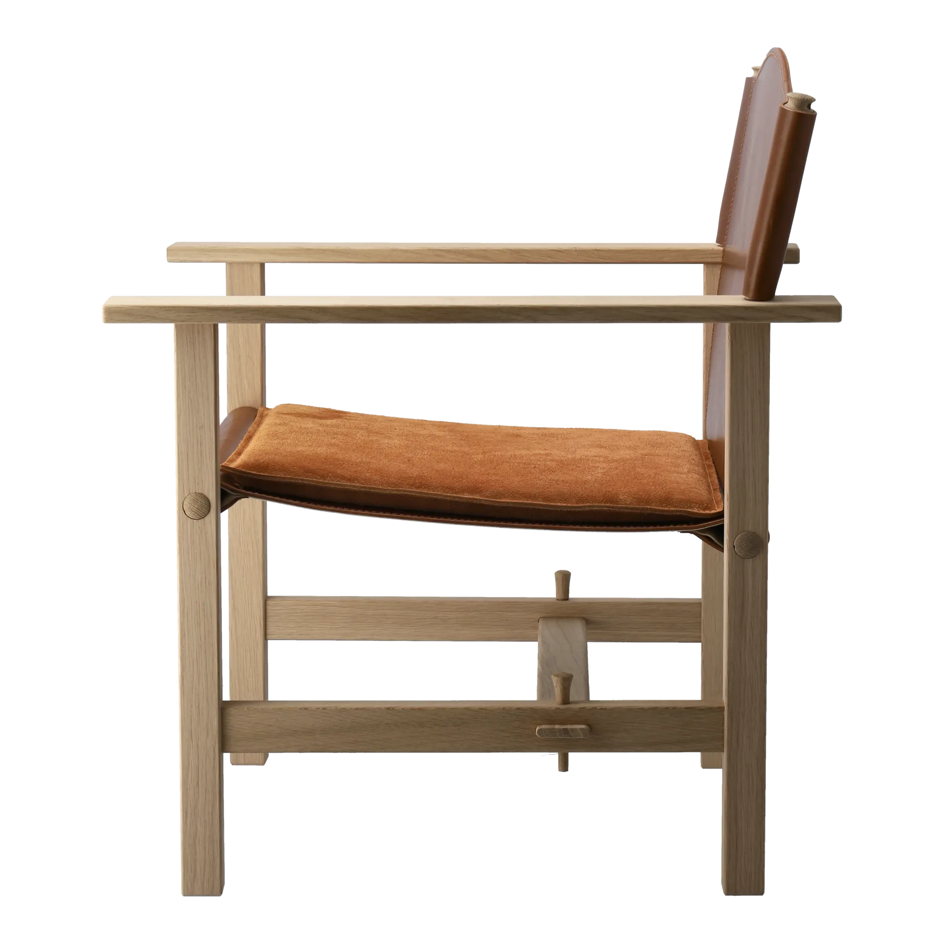 Ferdinand armchair, Oak-untreated-Tärnsjö leather cognac Gärsnäs