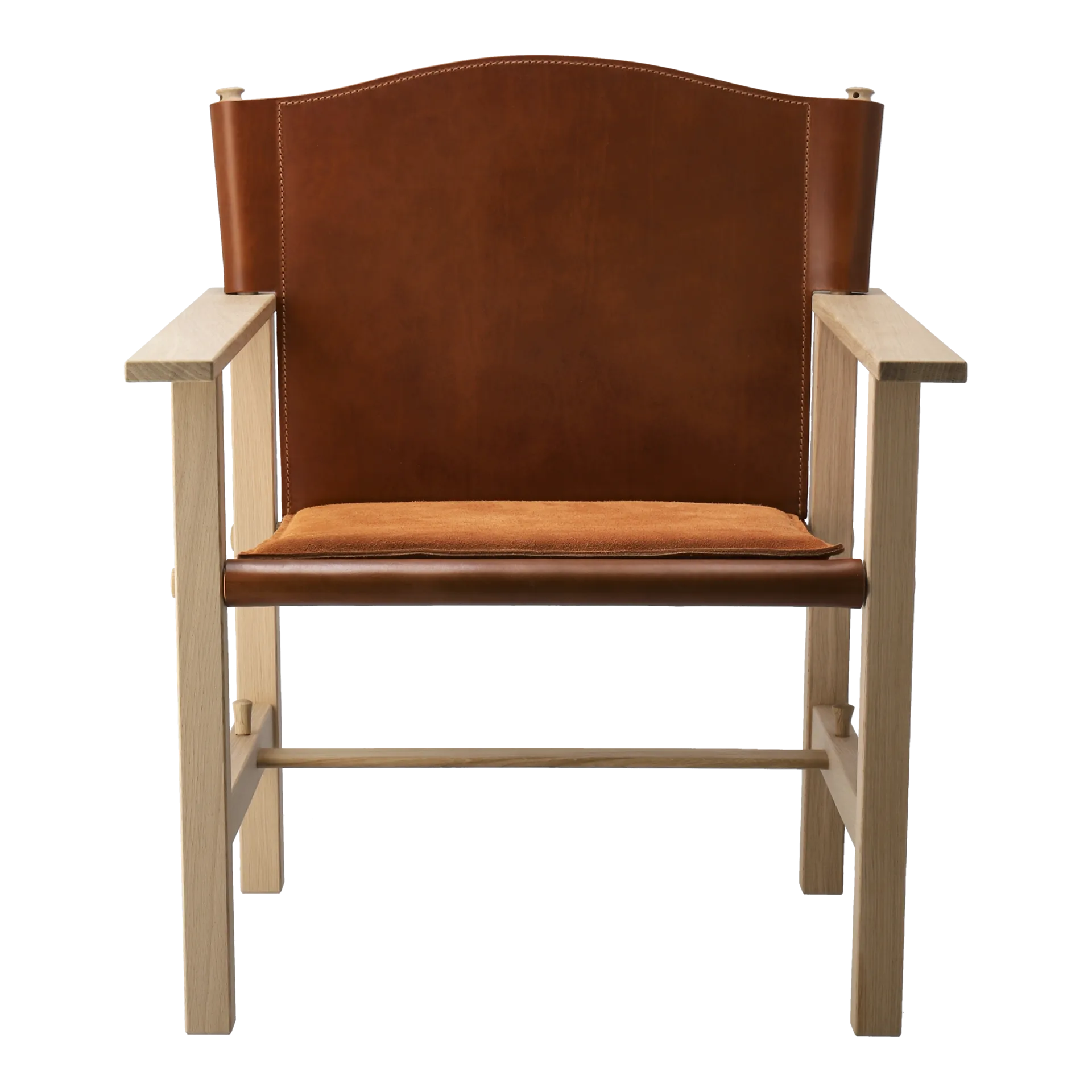 Ferdinand armchair, Oak-untreated-Tärnsjö leather cognac Gärsnäs