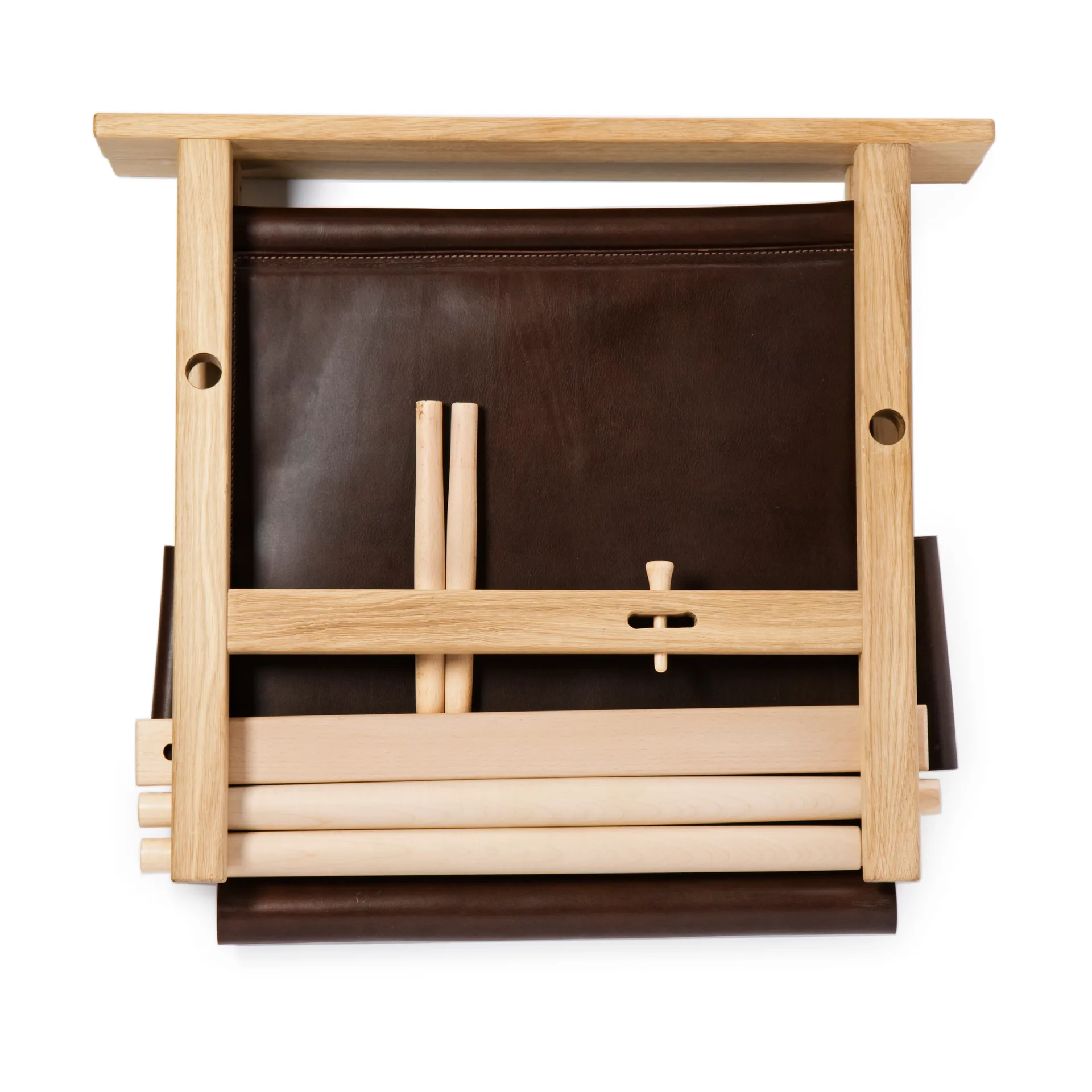 Ferdinand armchair, Oak-untreated-Tärnsjö leather dark brown Gärsnäs