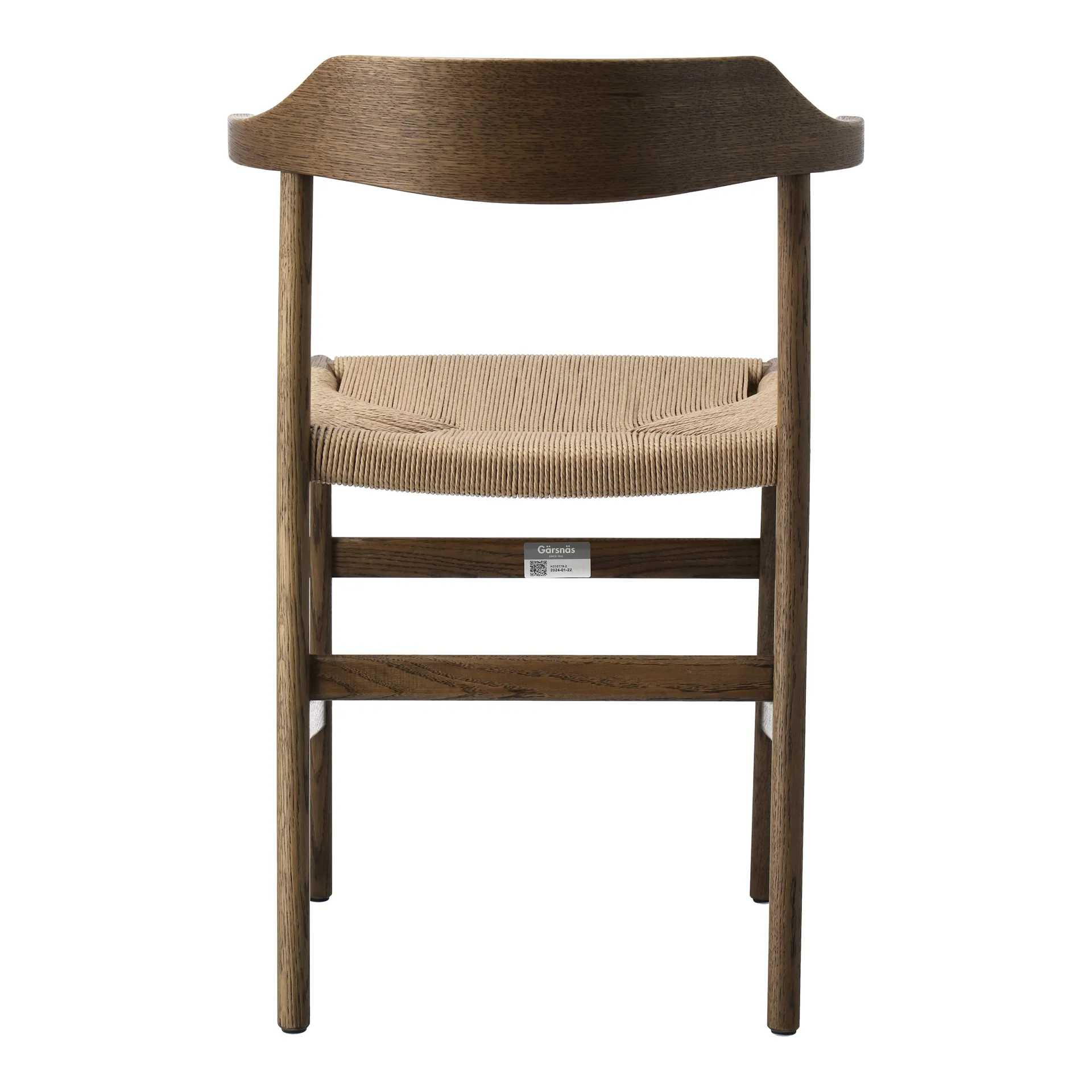 Hedda armchair, Oak-black-paper cord natural Gärsnäs