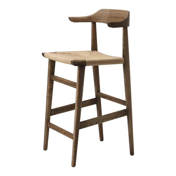 Hedda bar stool - Oak-black-paper cord natural - Gärsnäs