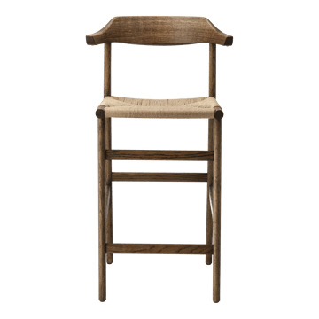 Hedda bar stool - Oak-black-paper cord natural - Gärsnäs