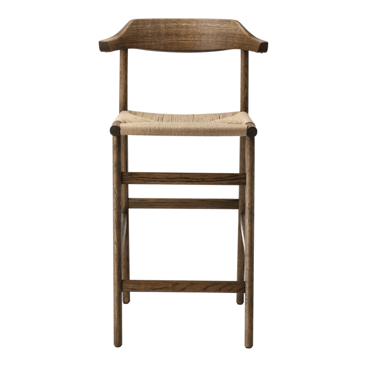 Hedda bar stool - Oak-black-paper cord natural - Gärsnäs