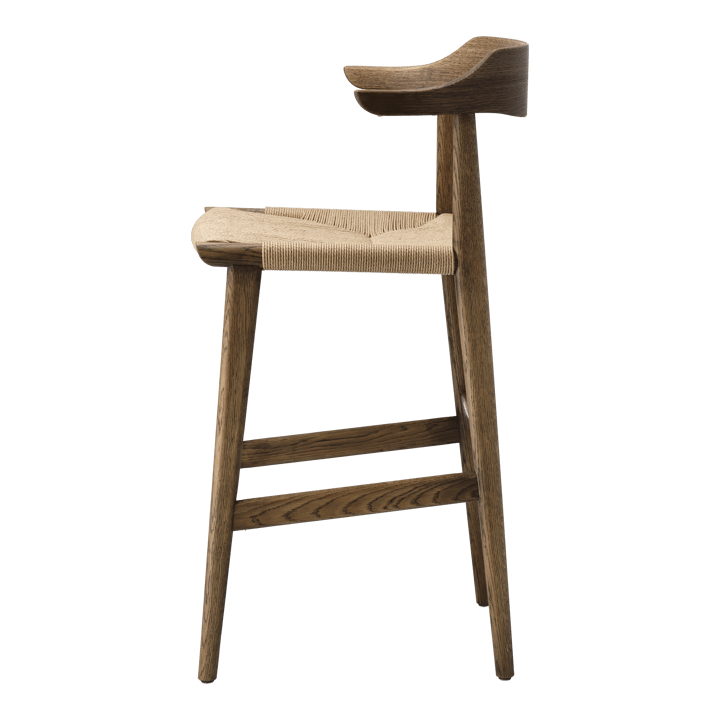 Hedda bar stool - Oak-black-paper cord natural - Gärsnäs