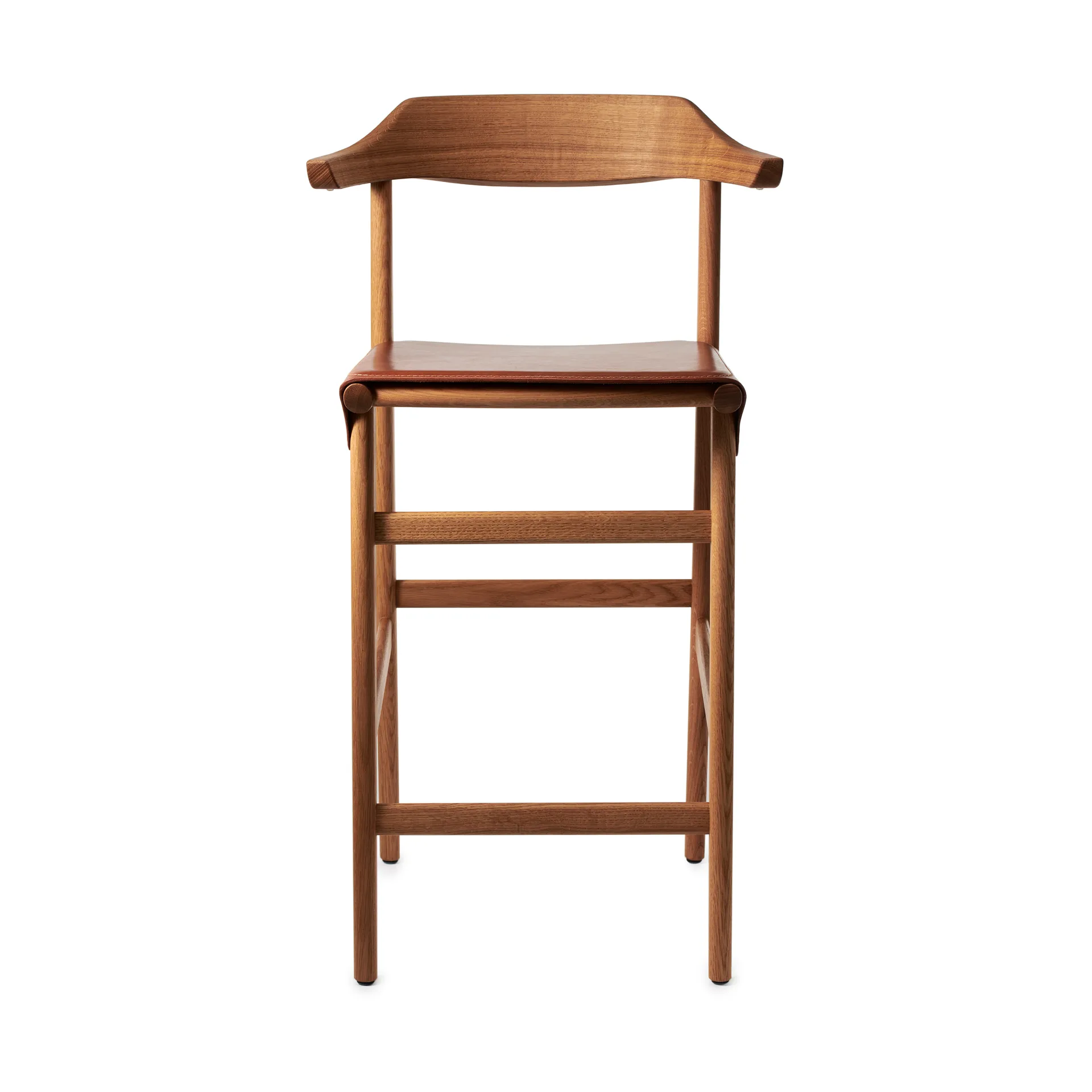 Hedda bar stool, Oak-pure-Tärnsjö leather cognac Gärsnäs